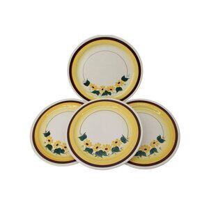 4 Vernon Kilns Brown Eyed Susan Dinner Plate Vernonware 93791